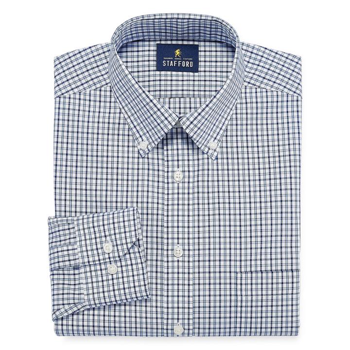 Stafford Executive Cotton Pinpoint Oxford - Big And X-tall Long Sleeve Dress Shirt