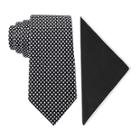 Glow In The Dark Tonal Check Tie And Pocket Square Set