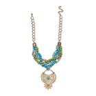 Mixit&trade; Gold-tone Blue & Green Multi-strand Pendant Necklace