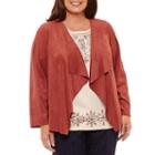 Alfred Dunner Gypsy Moon Cascade Faux Suede Jacket-plus