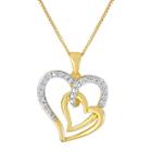 Forevermine 1/10 Ct. T.w. Diamond 14k Yellow Gold/sterling Silver Heart Pendant