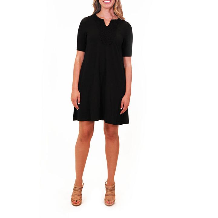 Nina Leonard Notch Front Dress