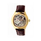 Heritor Automatic Odysseus Mens Skeleton-dial Leather-gold/silver Watches
