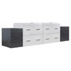 74.5-in. W 17.8-in. D Modern Wall Mount Plywood-veneer Vanity Base Set Only In White-dawn Grey