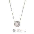 Sparkle Allure Cubic Zirconia Silver Round Halo Pendant