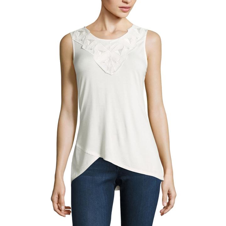 Bold Elements Embellished Neck Top