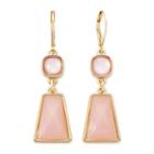 Monet Pink Stone Gold-tone Linear Drop Earrings
