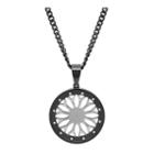 Mens Stainless Steel Wheel Pendant Necklace