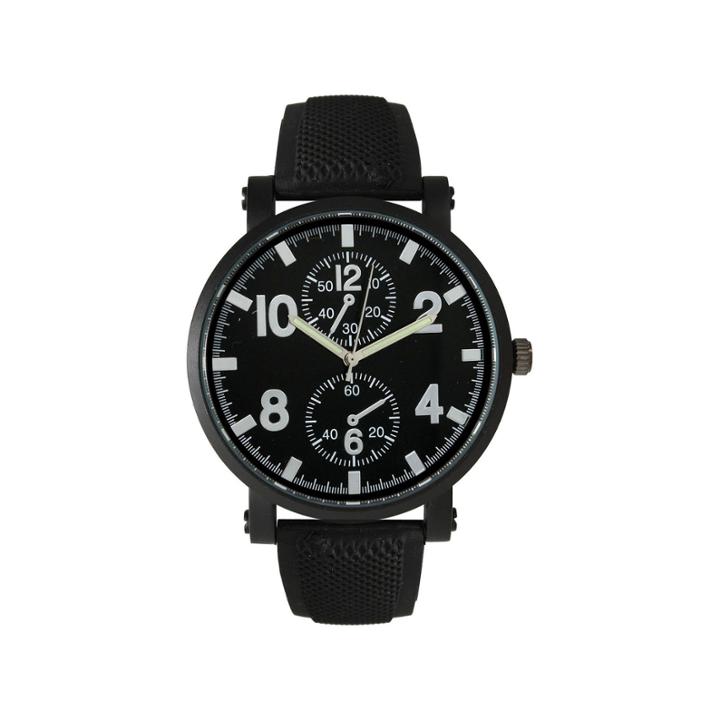 Olivia Pratt Mens Silver And Black Silicone Watch 26525silver