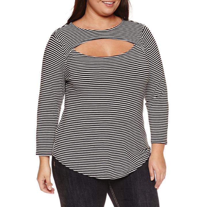 Belle + Sky 3/4 Sleeve Scoop Neck T-shirt-plus