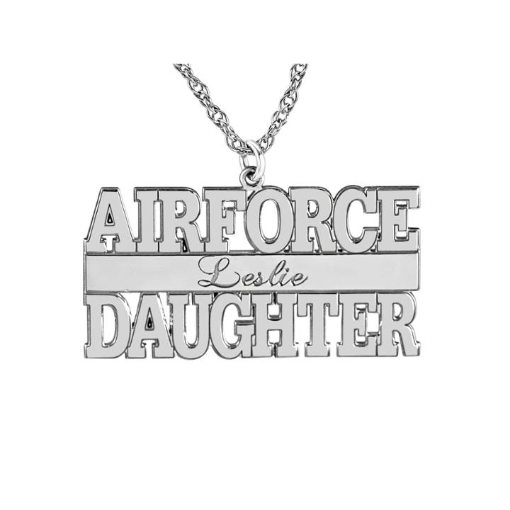 Personalized Airforce Daugther Name Pendant Necklace