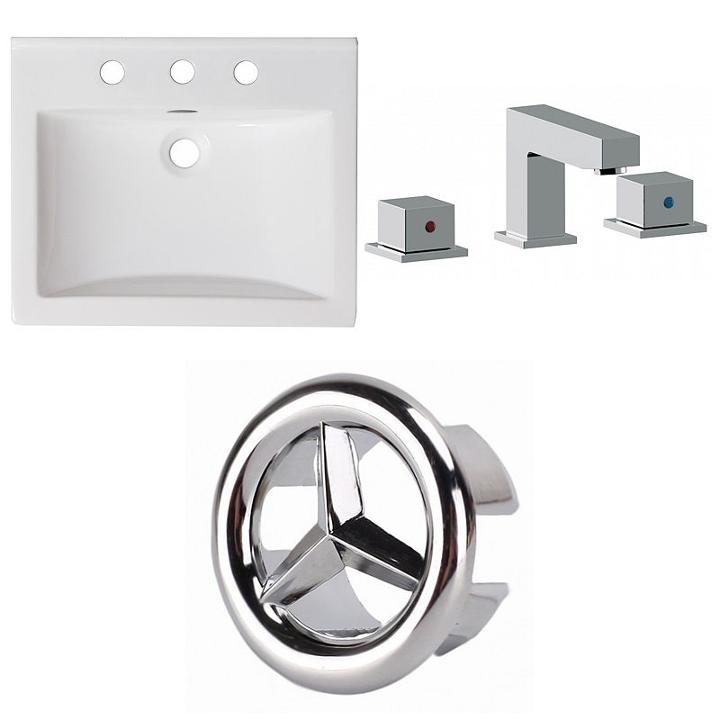 21-in. W 3h8-in. Ceramic Top Set In White Color -cupc Faucet Incl.