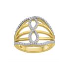 1/3 Ct. T.w. Diamond 14k Yellow Gold Over Sterling Silver Open Filigree Ring
