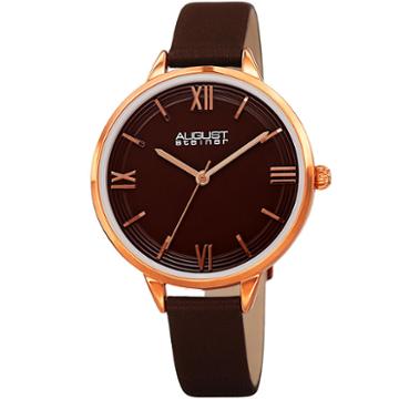 August Steiner Womens Brown Strap Watch-as-8263br