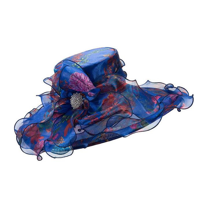 Giovanna Signature Women's Printed Organza Wide Brim Hat