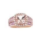 Limited Quantities Genuine Morganite, Pink Sapphire And Diamond Ring