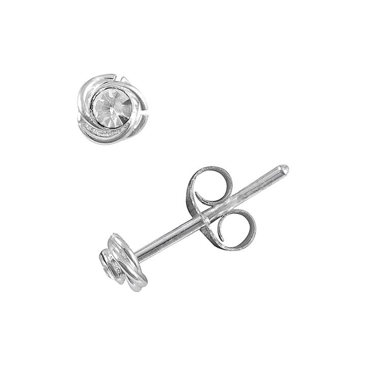 Itsy Bitsy&trade; Crystal Sterling Silver Twist Stud Earrings