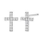 1/10 Ct. T.w. Diamond Mini Cross Earrings