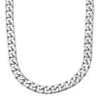 Mens Stainless Steel 22 11mm Beveled Curb Chain