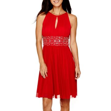 La Nouvelle Renaissance Sleeveless Beaded-waist Dress