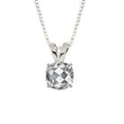 Lab-created Checkerboard Cut White Sapphire 10k White Gold Pendant Necklace
