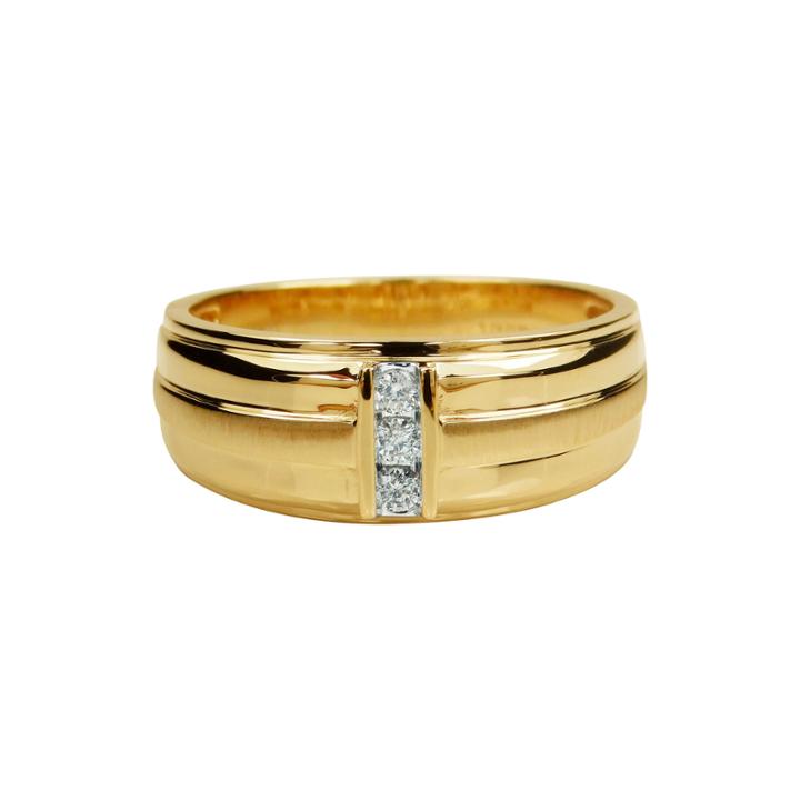 Mens 1/10 Ct. T.w. Genuine White Diamond 10k Gold Band
