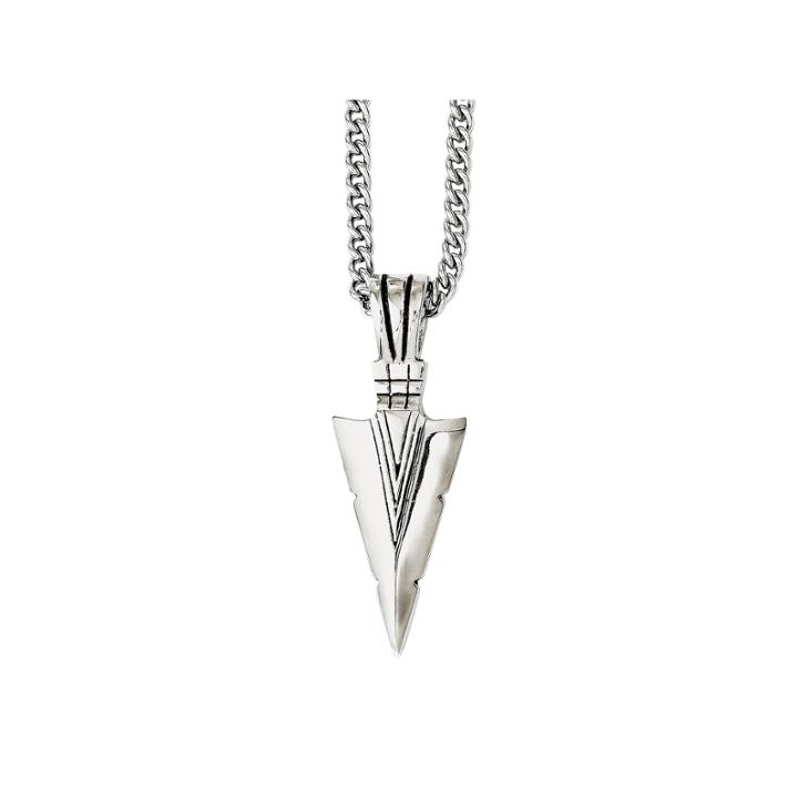 Mens Stainless Steel Antiqued Dagger Pendant