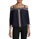 By & By Long Sleeve Rayon Blouse-juniors