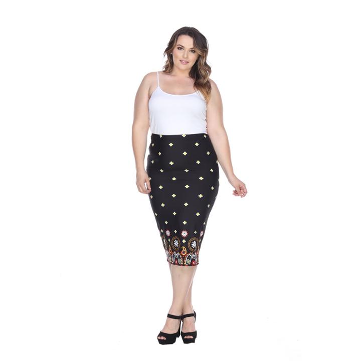 White Mark Amber Pencil Skirt Plus