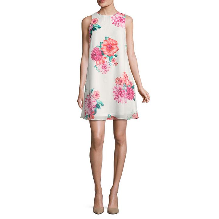 Jessica Howard Sleeveless Floral A-line Dress-petites