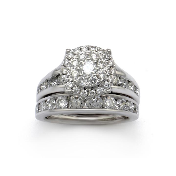 Limited Quantities 3 Ct. T.w. Diamond 14k White Gold Bridal Ring Set