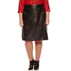 Liz Claiborne Pleather A-line Midi Skirt - Plus