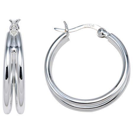 Double Hoop Earrings Sterling Silver