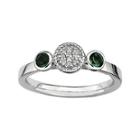 Personally Stackable Double Lab-created Emerald & Diamond-accent Ring