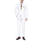 Verno Men's White Classic Fit Italian Styled Sinlebreast Two Piece Suit