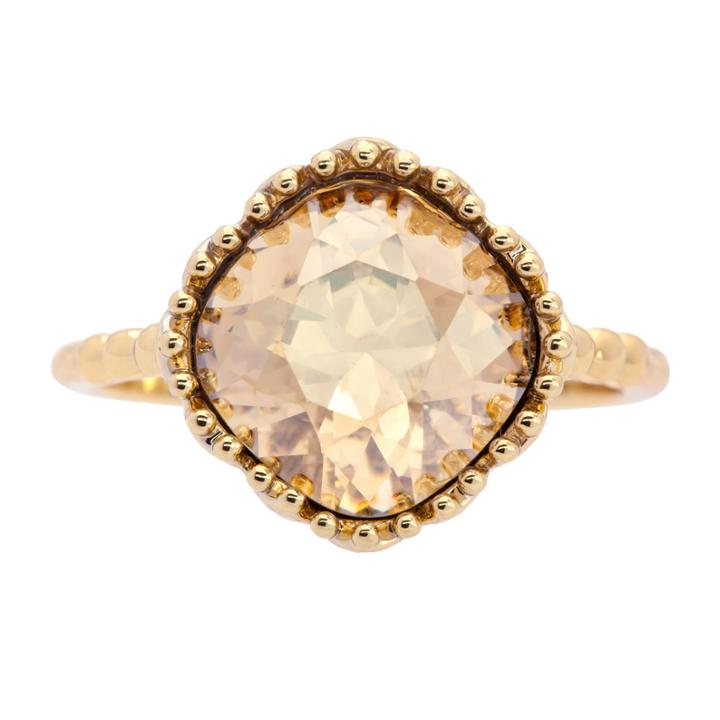 City Rocks Swarvorski Womens Lab Created Yellow Brass Cocktail Ring