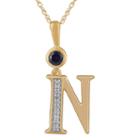 N Womens Lab Created Blue Sapphire 14k Gold Over Silver Pendant Necklace