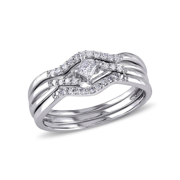Womens 1/4 Ct. T.w. White Diamond 10k Gold Bridal Set