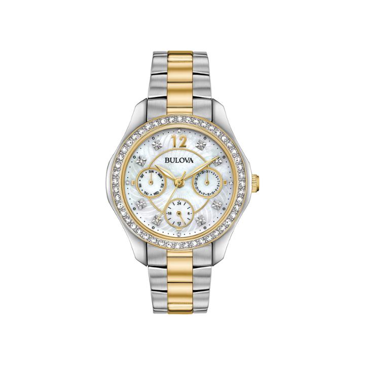 Bulova Womens Two Tone Strap Watch-98n114