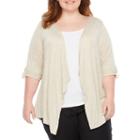 Alyx 3q Tab Sleeve Open Front Cardigan - Plus