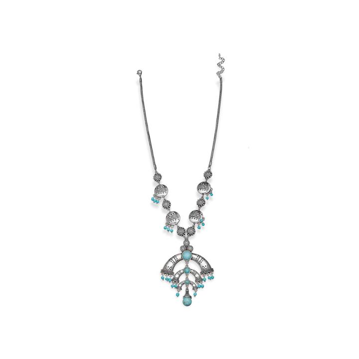 Mixit&trade; Silver-tone Simulated Turquoise Southwest Pendant Necklace