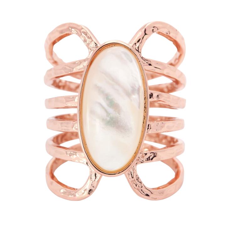 City Rocks Womens Genuine Pink 14k Brass Cocktail Ring