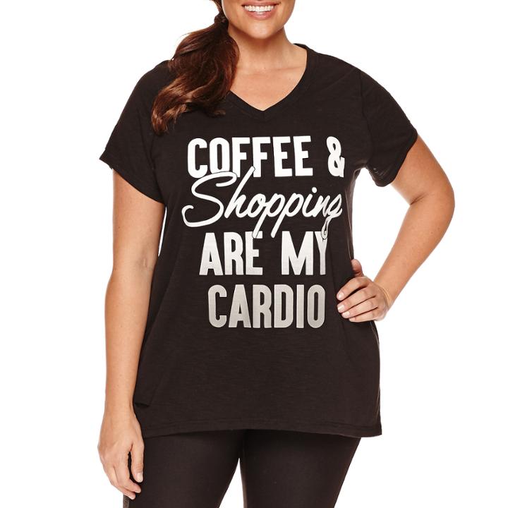 Xersion Short Sleeve V Neck Graphic T-shirt
