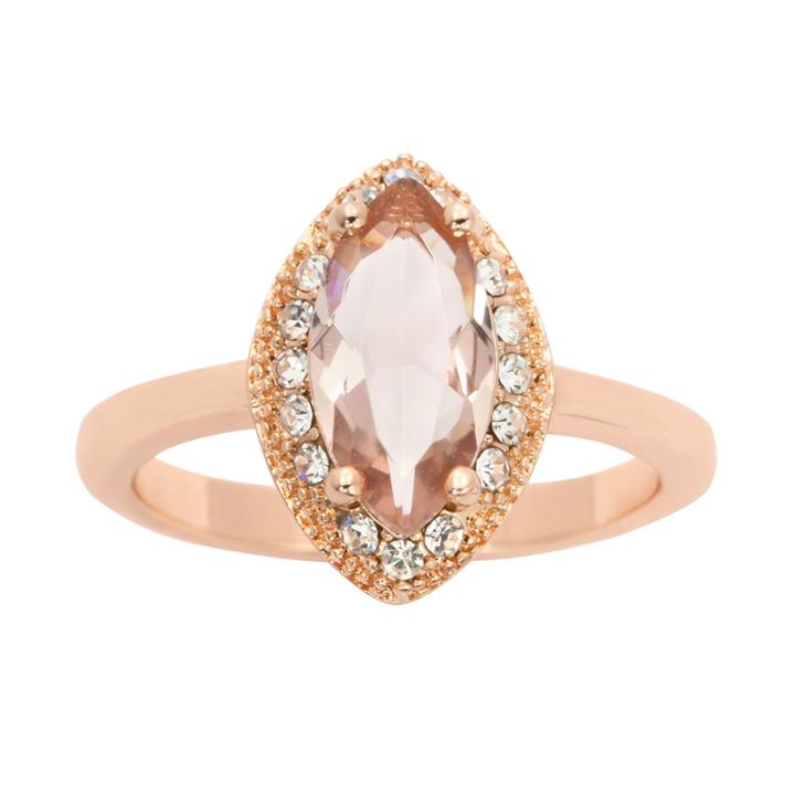 Sparkle Allure Sparkle Allure Womens Lab Created Pink Brass Cocktail Ring