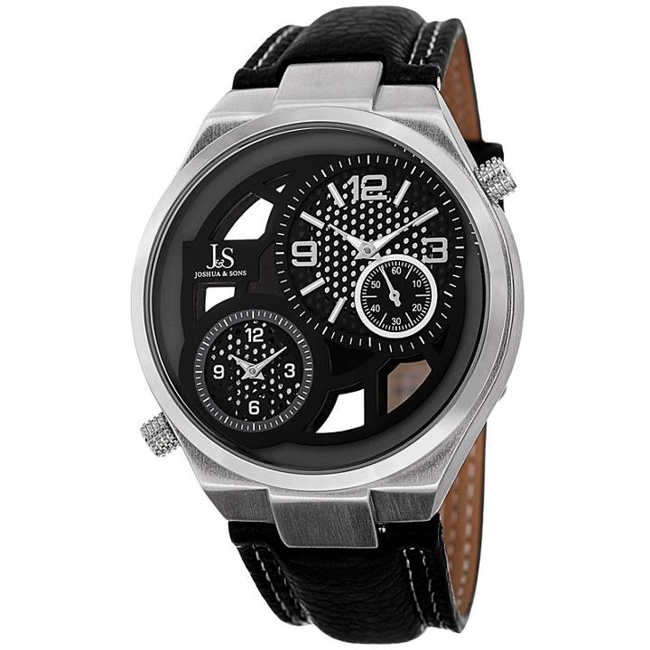 Joshua & Sons Mens Black Strap Watch-j-83ss