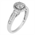 Hallmark Bridal Womens 1/2 Ct. T.w. Genuine Round White Diamond 10k Gold Engagement Ring