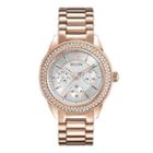 Bulova Womens Crystal-accent Rose-tone Stainless Steel Bracelet Watch 97n101