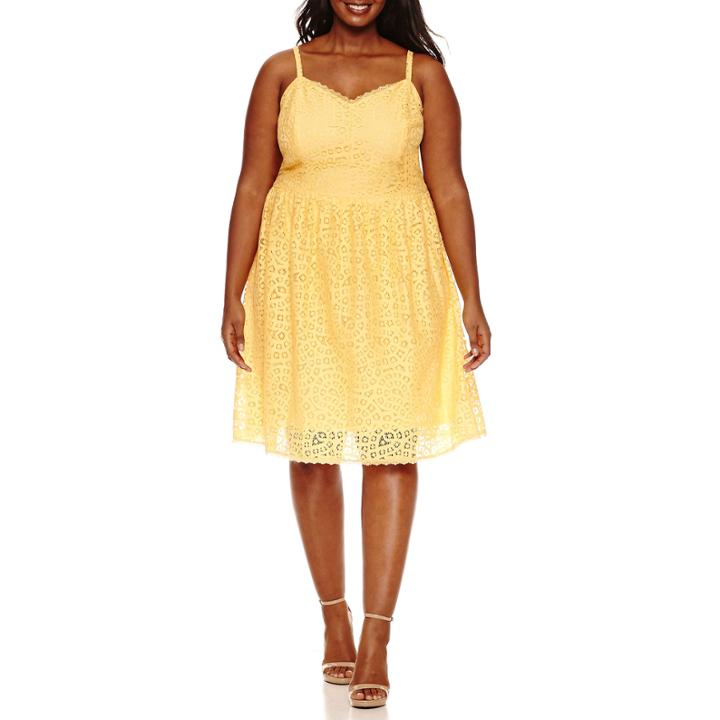 Ashley Nell Tipton For Boutique + Sleeveless Fit & Flare Dress-plus