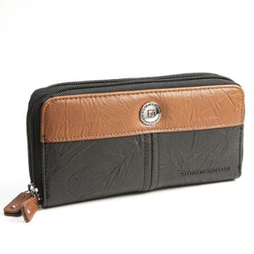 Stone Mountain Pebble Leather Double Zip Around Zip Around Wallet