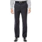 Collection By Michael Strahan Black Herringbone Flat-front Suit Pants - Classic Fit